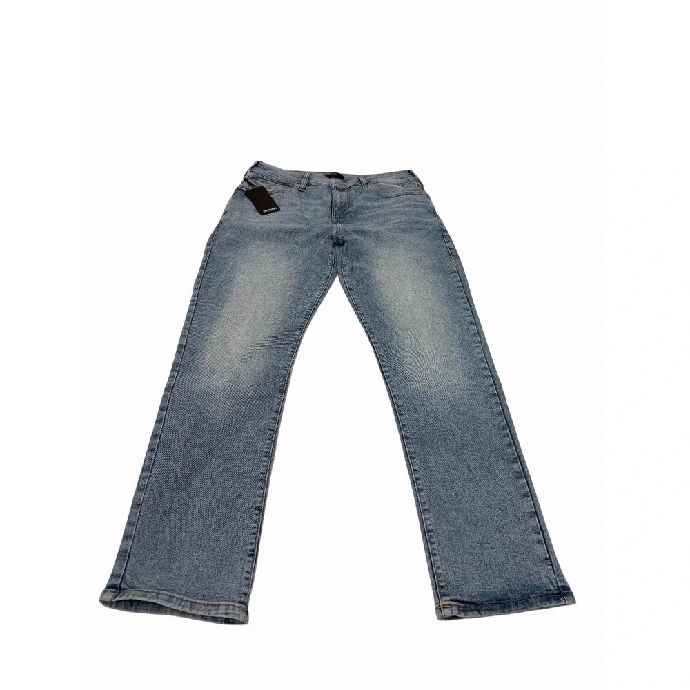 True Religion Mens Geno SN Flap Slim Light Bliss Wash Jeans Pants Size 34x32 NWT
